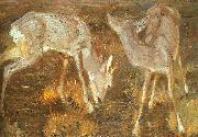 Franz Marc Deer at Dusk painting